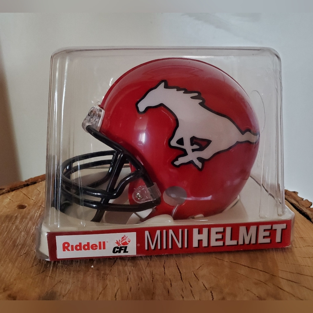 🌟☃️🎄COLLECTORS CHRISTMAS MUST HAVE🎄RIDDELL CFL CALGARY STAMPEDERS Mini Helmet